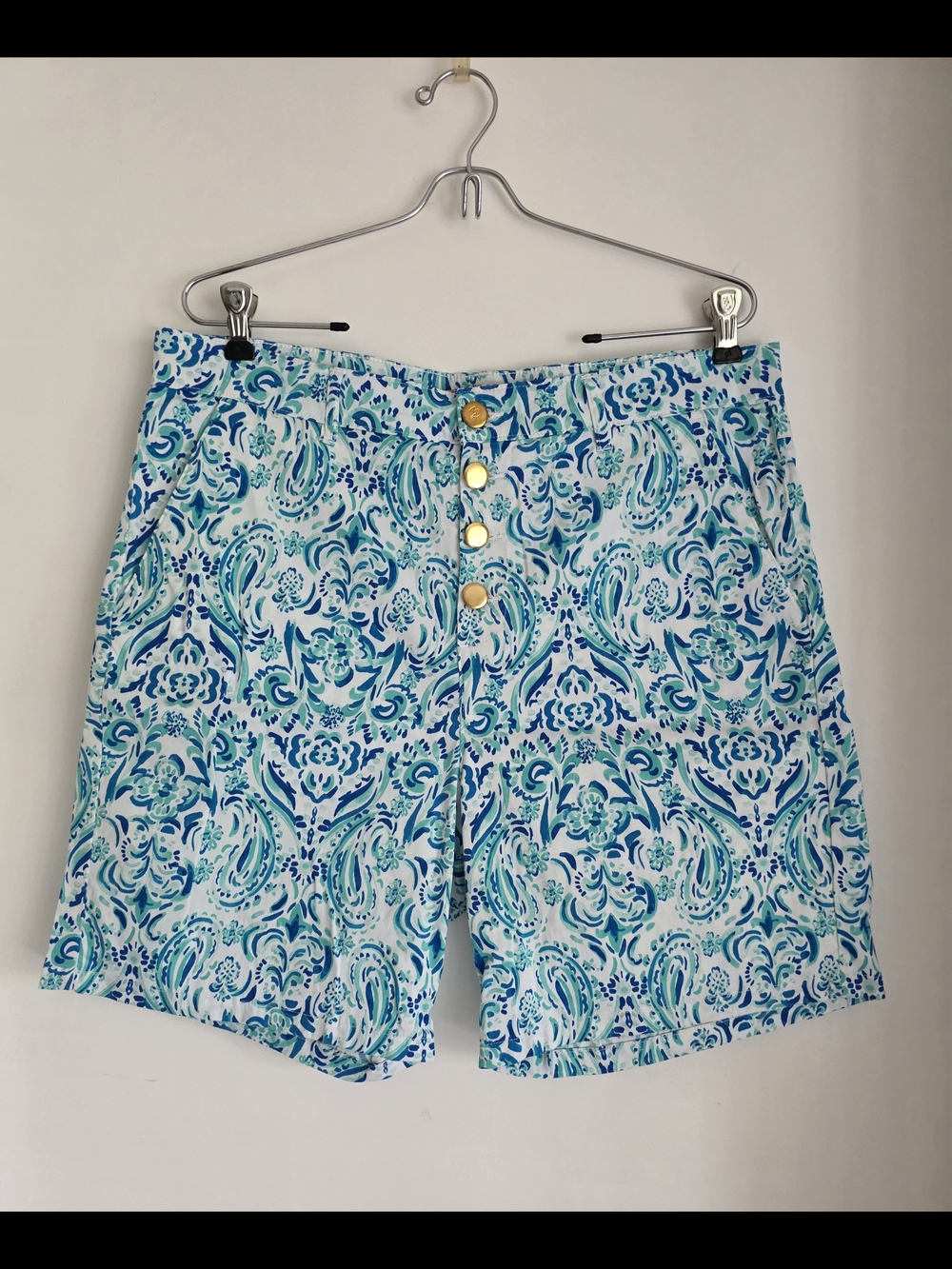 Women’s Patterned Bermuda Shorts - Teal & Blue 12